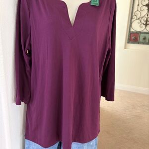 L.L. Bean NWT Women's Plum Tunic Top